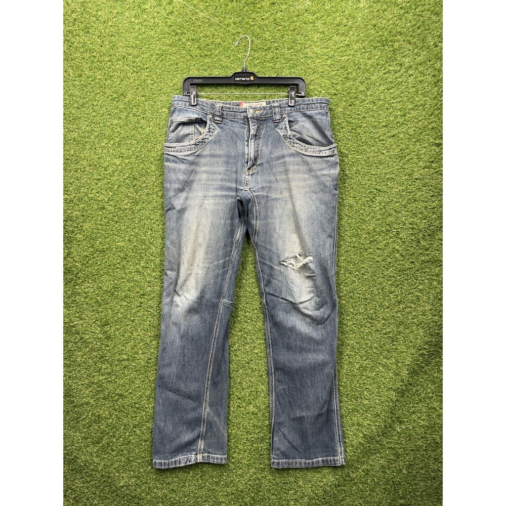 MK Mountain Khakis Jeans Mens 36x32 Classic Fit Blue Denim Stretch Straight Leg